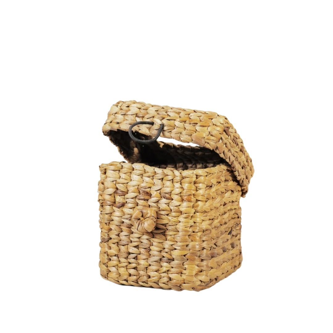 Handmade Water Hyacinth Tissue Holder (Mini Basket)